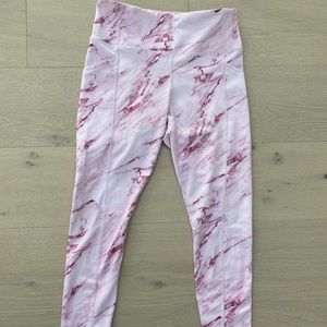 Kiava pink marble crop leggings 22 inch.